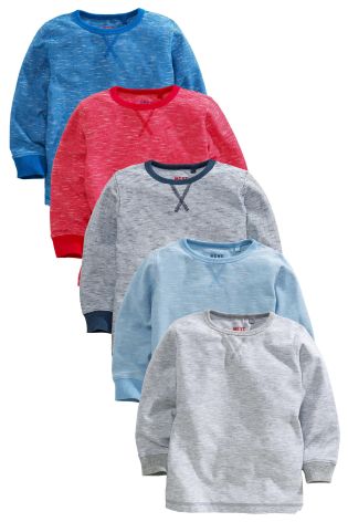 Multi Long Sleeve Essential Tops Five Pack (3mths-6yrs)
